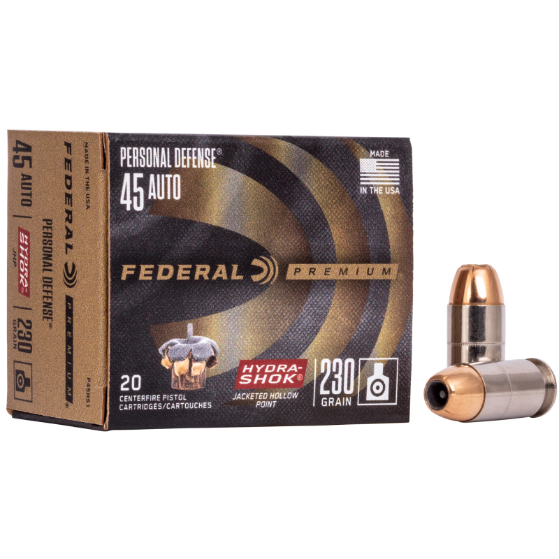 Personal Defense .45 Auto 230 Grain Hydra-Shok Jacketed Hollow Point