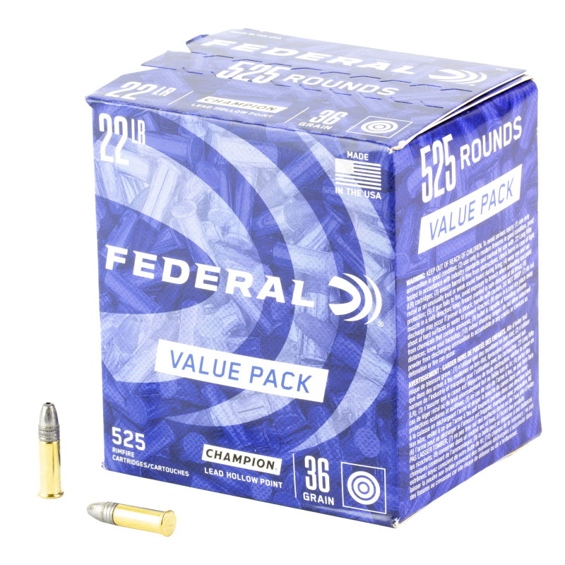 Lead Hollow Point, 22 Long Rifle, 36 Grain, 525 Round Brick 747