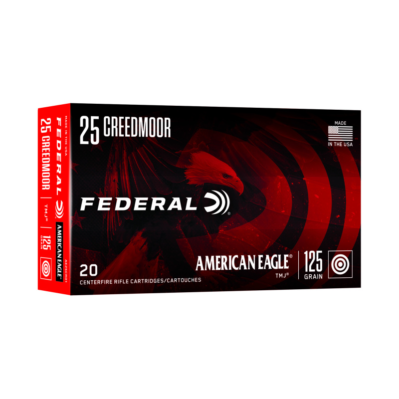 American Eagle, 25 Creedmoor, 125 Grain, Total Metal Jacket, 20 Round Box AE25CRD1