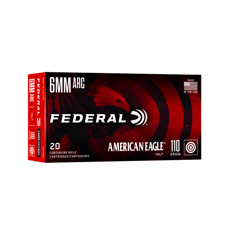 American Eagle, 6MM ARC, 110 Grain, Total Metal Jacket, 20 Rounds per Box AE6ARC1