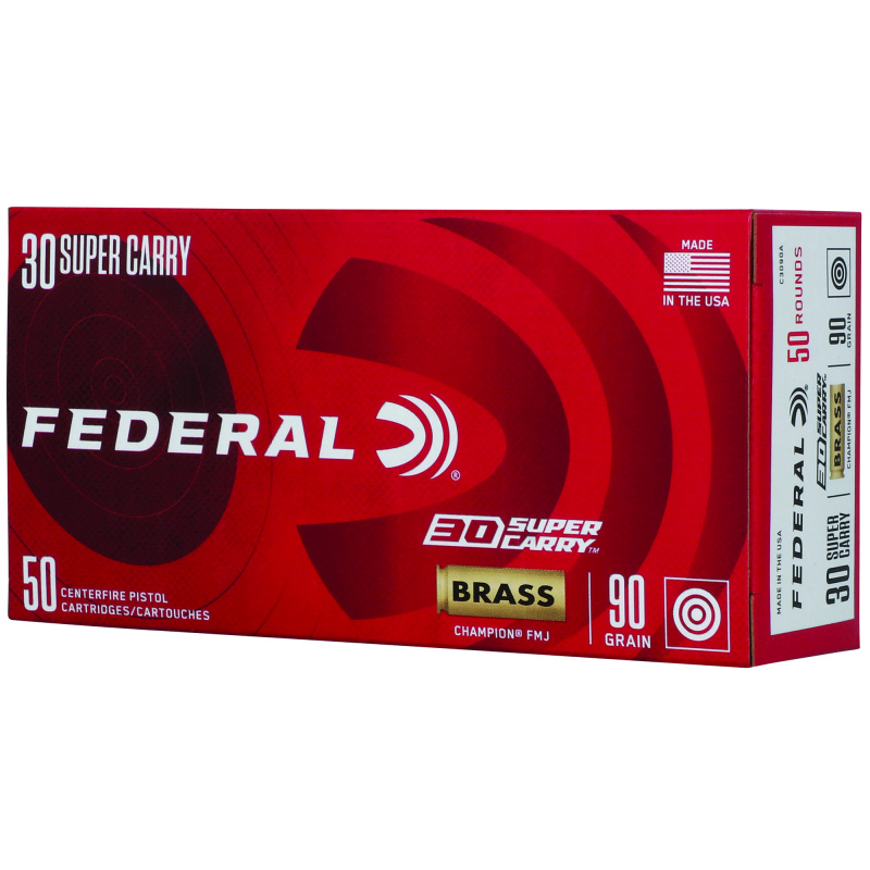 Champion, 30 Super Carry, 90 Grain, Full Metal Jacket, 20 Round Box C3090A