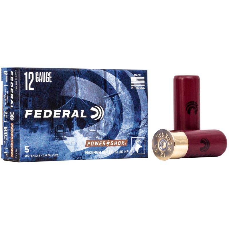 Power-Shok 12 Gauge 2.75 Inch 1610 1 Hollow Point Rifled Slugs