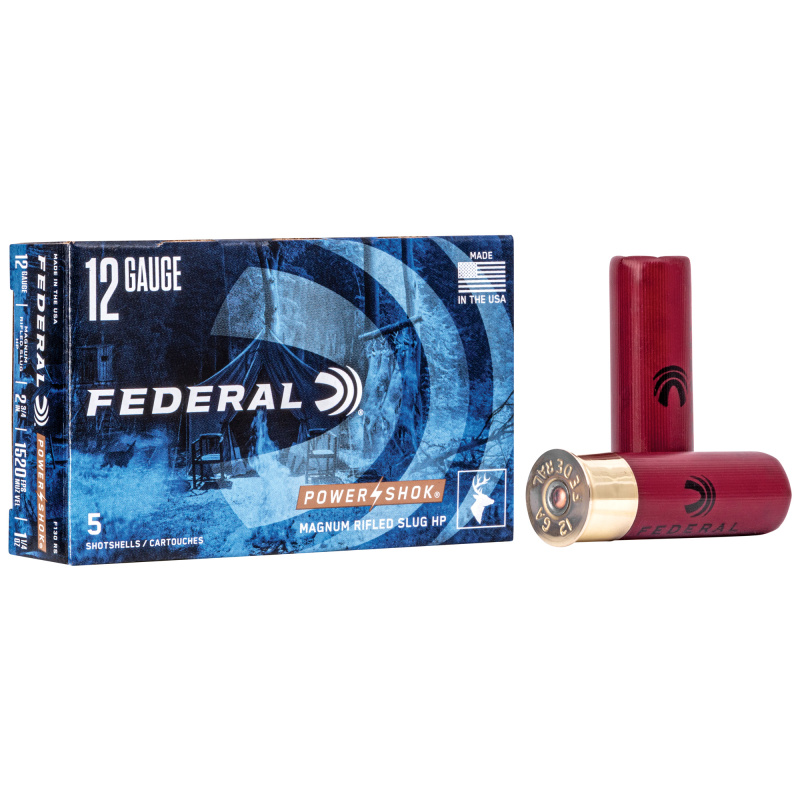 Power-Shok 12 Gauge 2.75 Inch 1520 FPS 1.25 Ounce Hollow Point Rifled Slugs