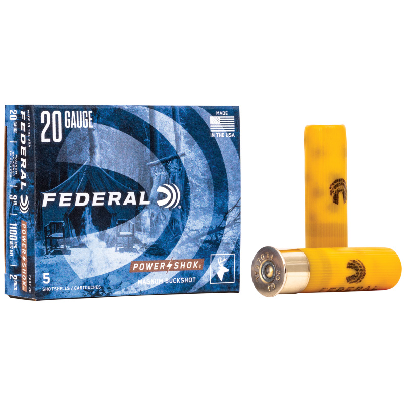 Power-Shok 20 Gauge 3 Inch 1200 FPS 18 Pellets 2 Buck