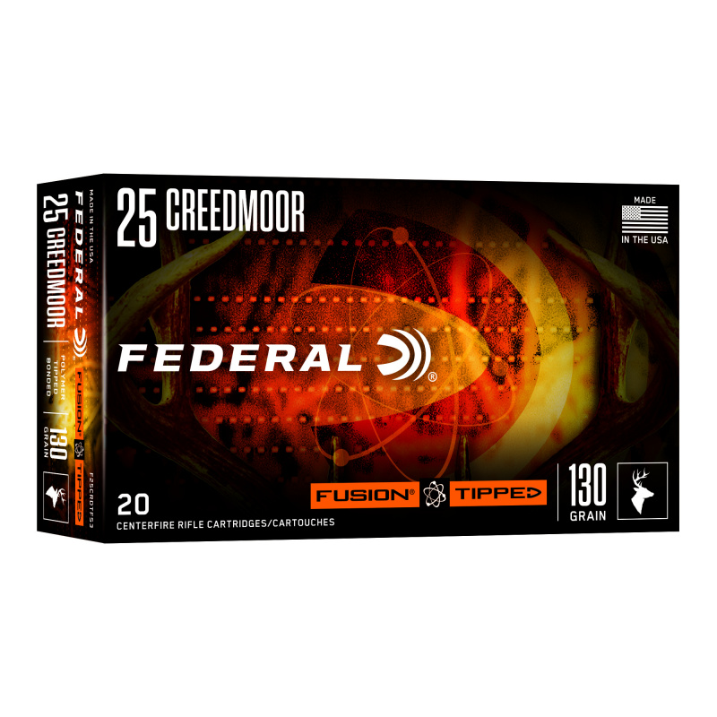 Fusion, 25 Creedmoor, 130 Grain, Fusion Tipped Bullet, 20 Round Box F25CRDTFS3