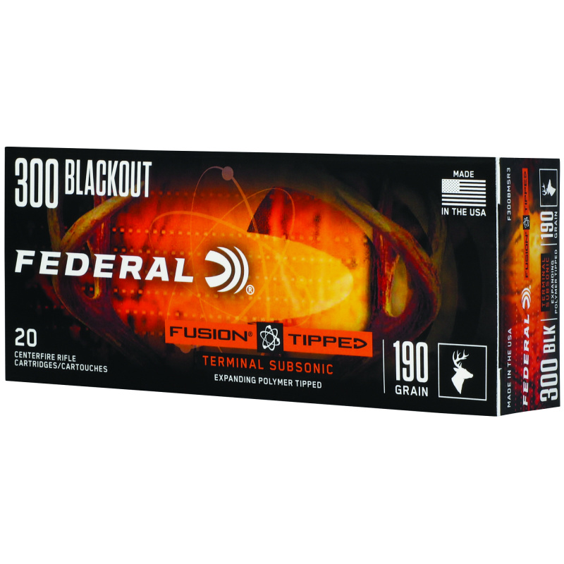 Fusion, 300 Blackout, 190 Grain, Fusion Polymer Tip, 20 Round Box F300BMSR3