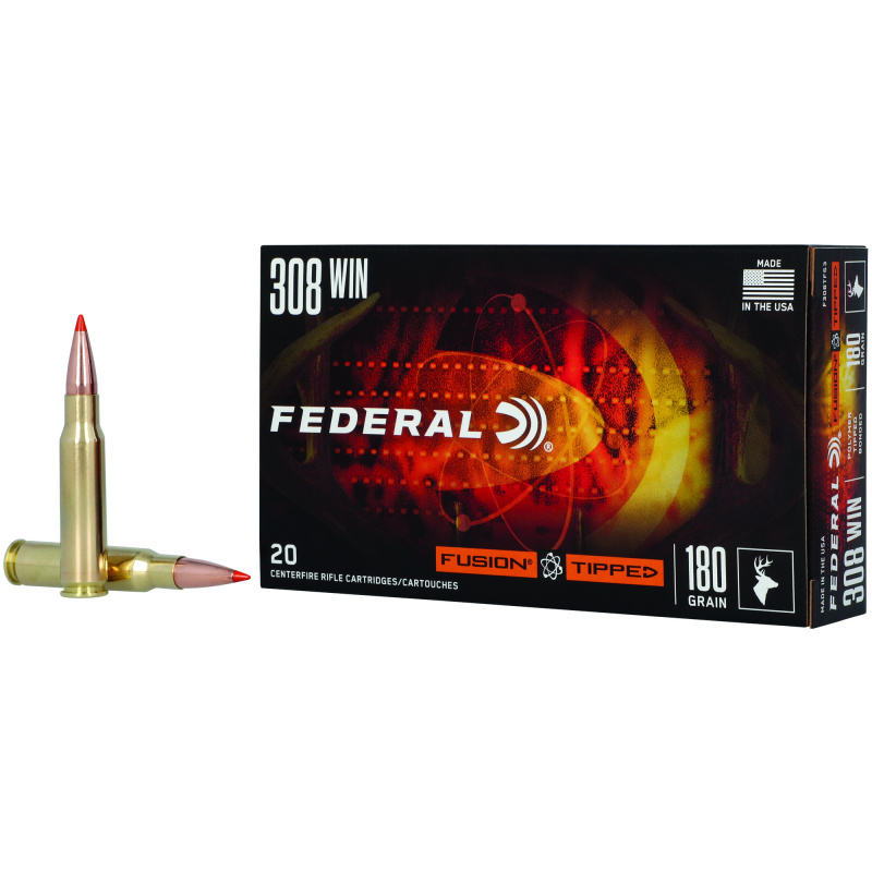 Fusion, 308 Winchester, 180 Grain, Fusion Polymer Tip, 20 Round Box F308TFS3