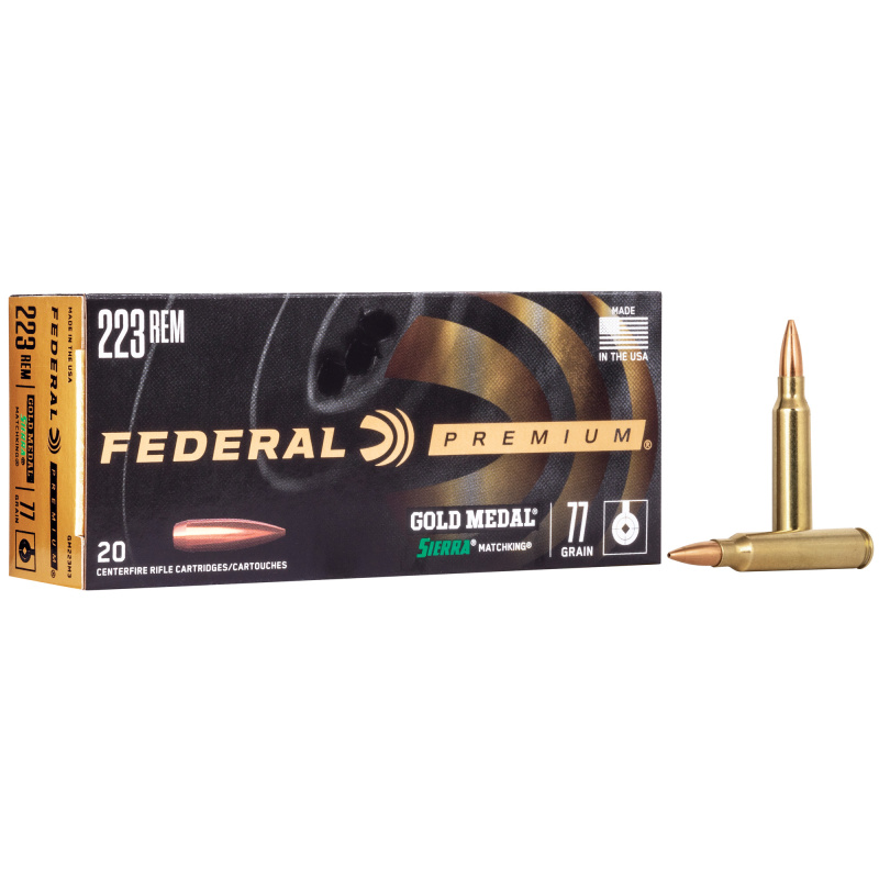 Gold Medal .223 Remington 77 Grain Sierra MatchKing Boattail Hollow Point
