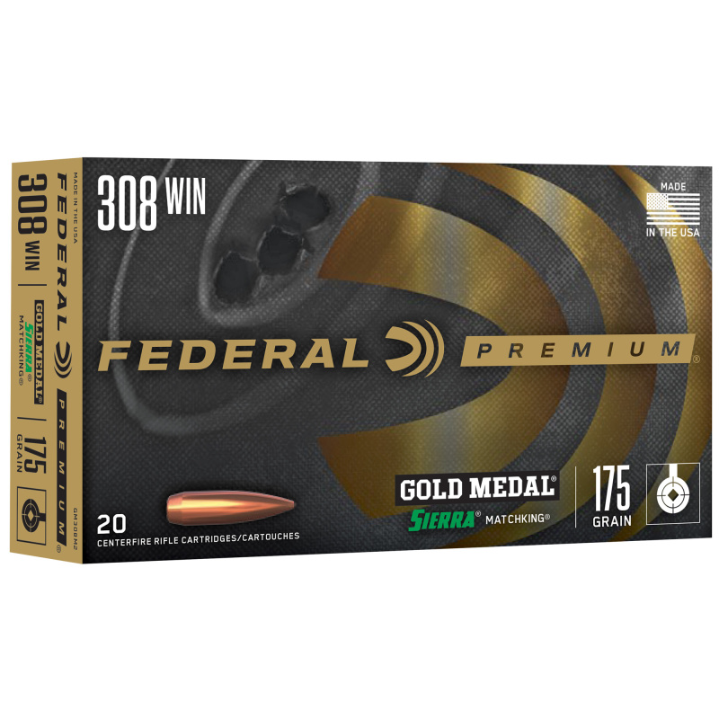 Gold Medal .308 Winchester 175 Grain Sierra MatchKing Boattail Hollow Point