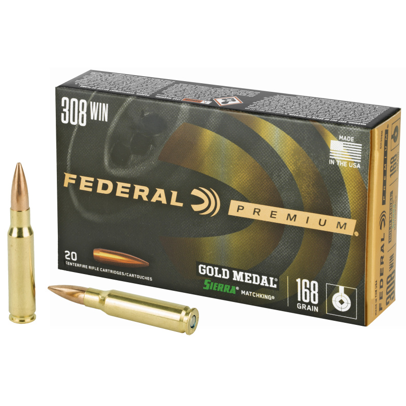 Gold Medal .308 Winchester 168 Grain Sierra MatchKing Boattail Hollow Point