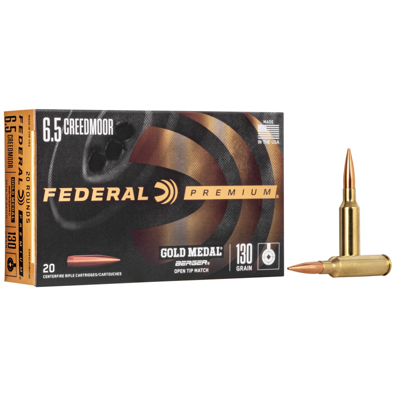 Federal Gold Medal Berger |6.5 Creedmoor 130 Grain Berger VLD Bullet, Box of 20 Rounds