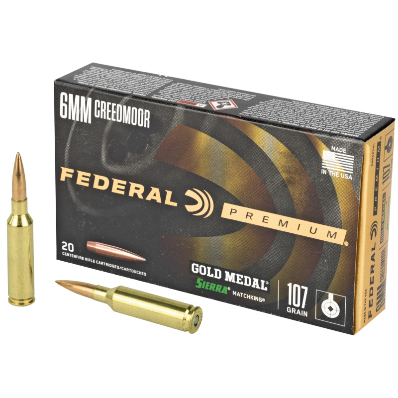 Premium, Sierra Match King, 6MM Creedmoor, 107Gr, Hollow Point, 20 Round Box GM6CRDM1