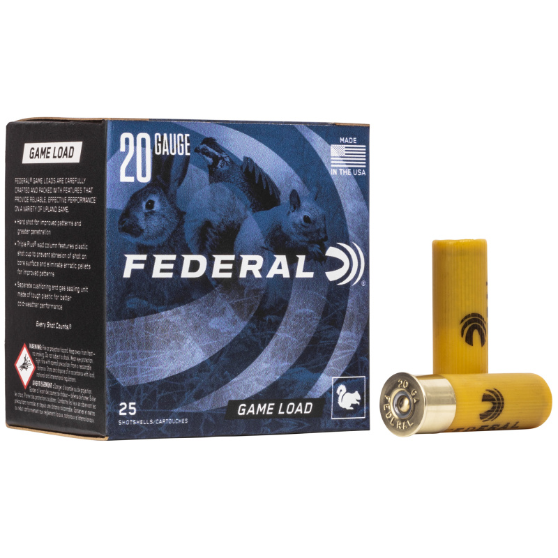 Game Load, 20 Gauge, 2.75", #8, 2.5 Dram, .875oz, Shotshell H2008