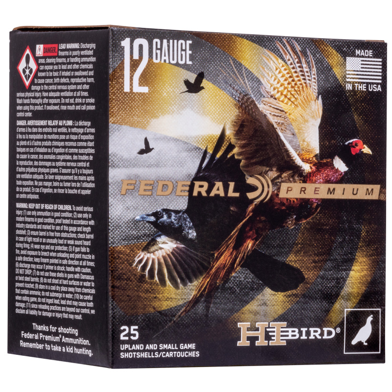 Hi-Bird, 12 Gauge, 2.75", #5, 1 1/4 oz, Shot, 25 Round Box HVF12H5