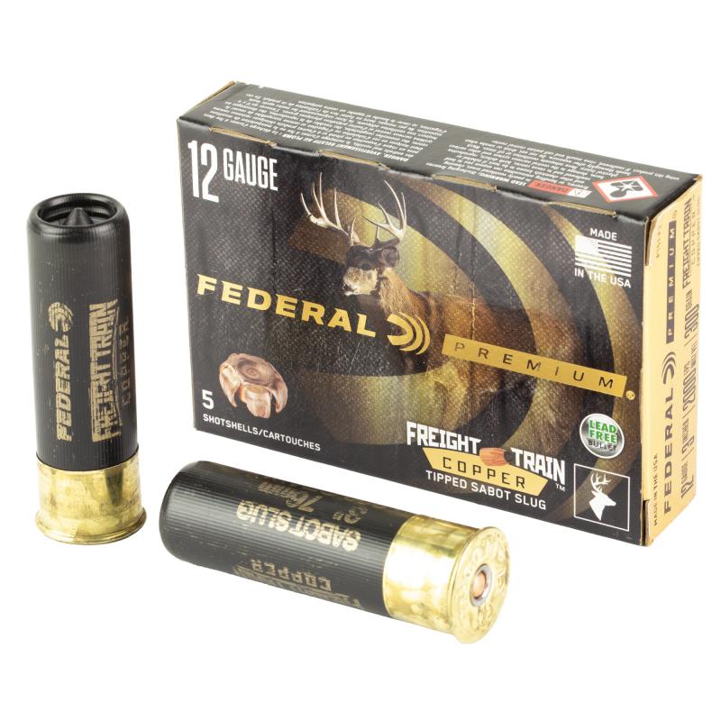 Freight Train 12 Gauge 3 Inch 300 Grain Copper, Polymer Tipped Sabot Slugs 5 Per Box