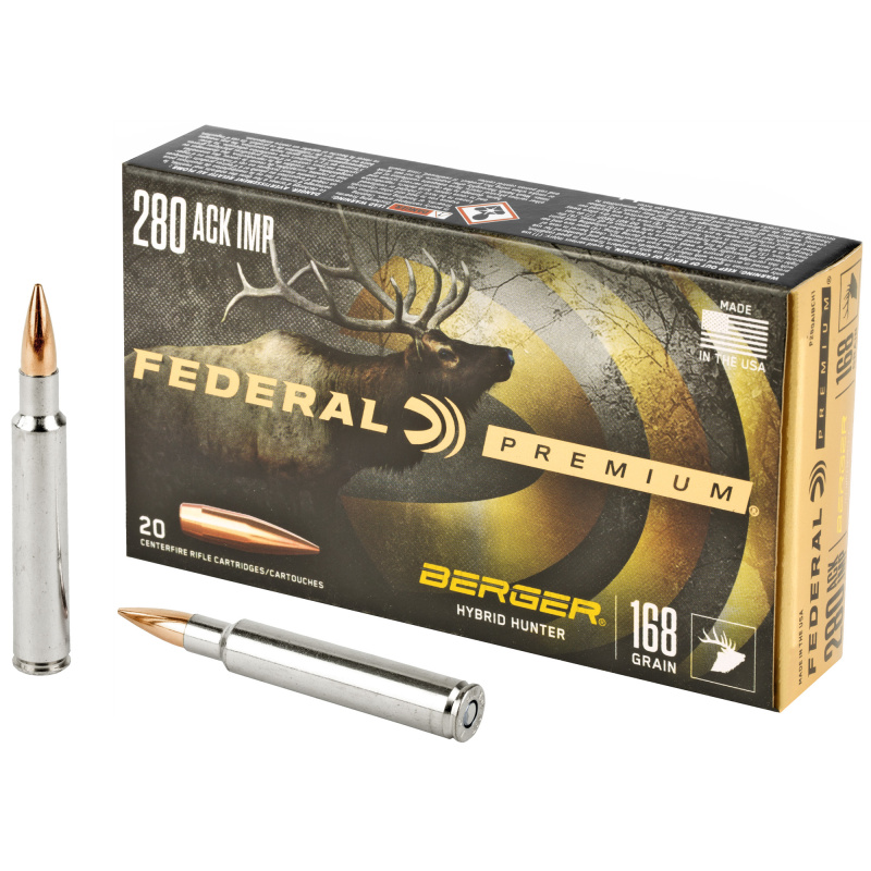 Premium, Berger Hybrid Hunter, 280REM, 168 Grain, 20 Round Box P280AIBCH1