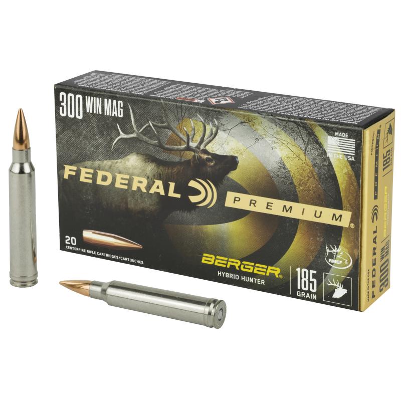 Premium Berger Hybrid Hunter |300 Win Mag 185 Grain, 20 Round Box P300WBCH1