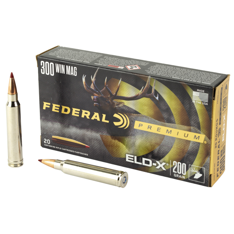 Federal Premium, Extremely Low Drag eXpanding, 300 Winchester Magnum, 200 Grain, Polymer Tip, 20 Rounds P300WELDX1