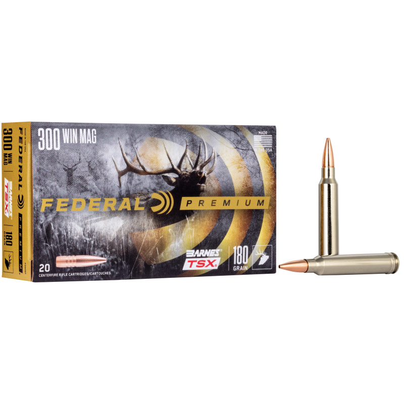 Premium, 300 Winchester Magnum, 180 Grain, Barnes TSX, 20 Round Box P300WP