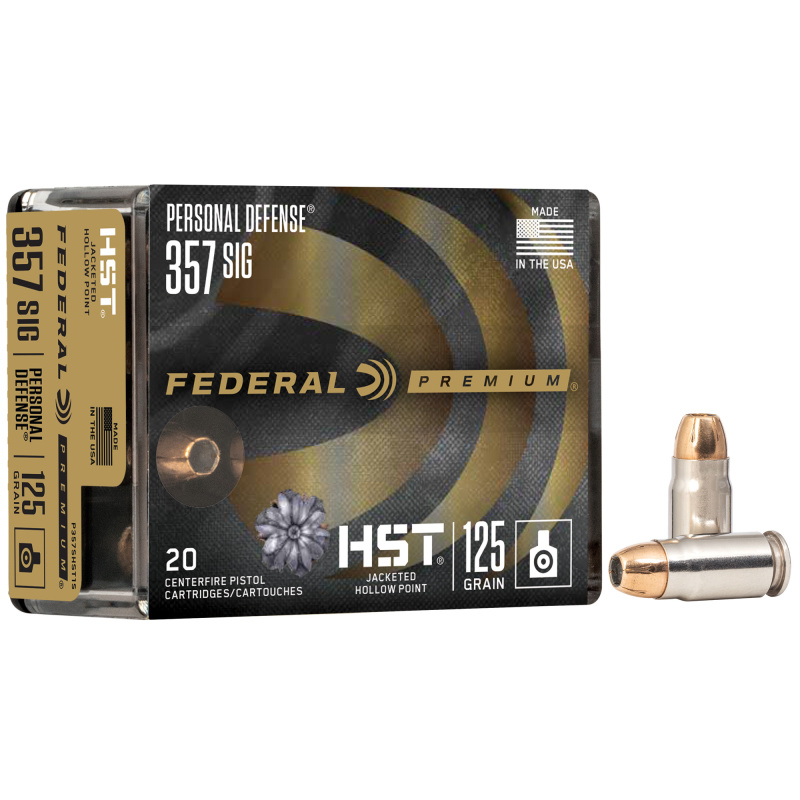 Premium, 357 SIG, 125 Grain, Jacketed Hollow Point, 20 Round Box P357SHST1S