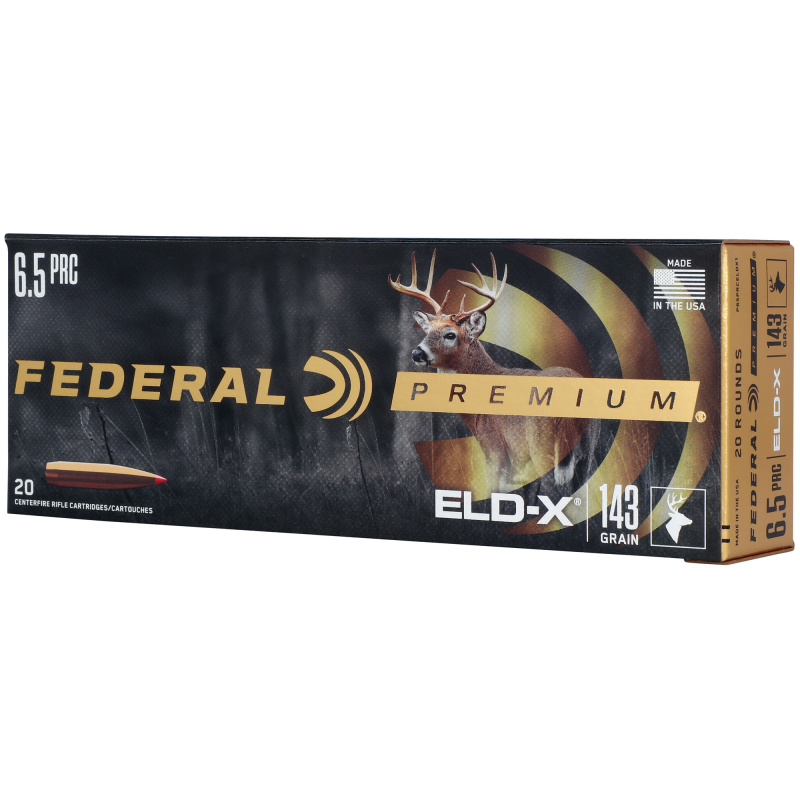 Federal Premium, Extremely Low Drag eXpanding, 6.5 PRC, 143 Grain, Polymer Tip, 20 Round Box P65PRCELDX1