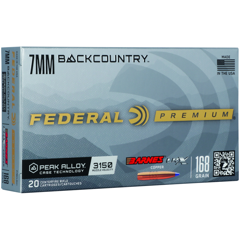 Gold Medal, 7MM Backcountry, 168 Grain, Barnes LRX Copper, 20 Round Box P7BCLRX1