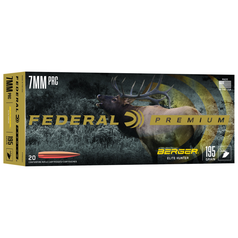 Elite Hunter, 7MM PRC, 195 Grain, Boat Tail HollowPoint, 20 Round Box P7PRCEH1