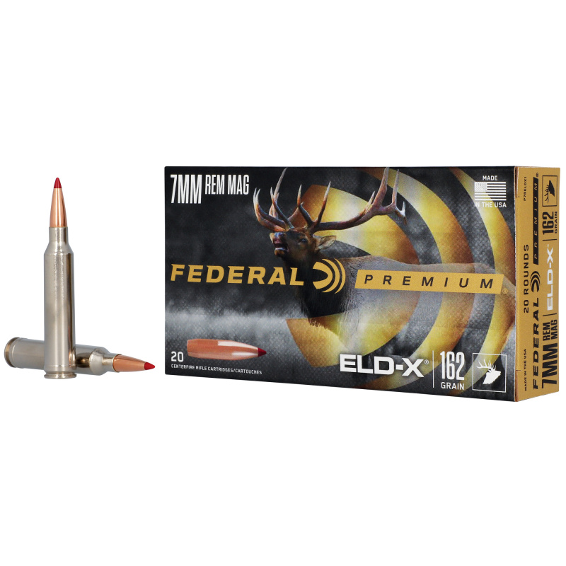 Federal Premium, Extremely Low Drag eXpanding, 7MM Remington Magnum, 162 Grain, Polymer Tip, 20 Round Box P7RELDX1