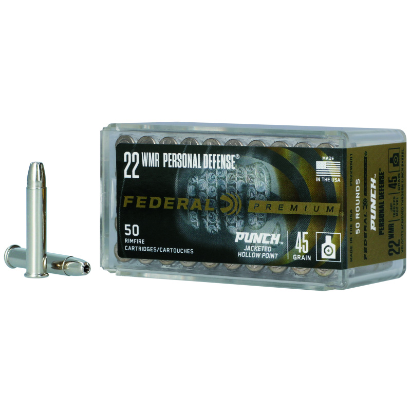 Punch, 22 WMR, 45 Grain, Jacketed Hollow Point, 20 Rounds per Box PD22WMR1