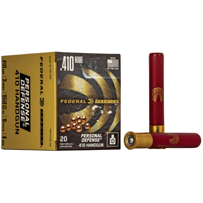 Premium Personal Defense Judge .410 Gauge 3 Inch 950 FPS 9 Pellet No. 4 Buck