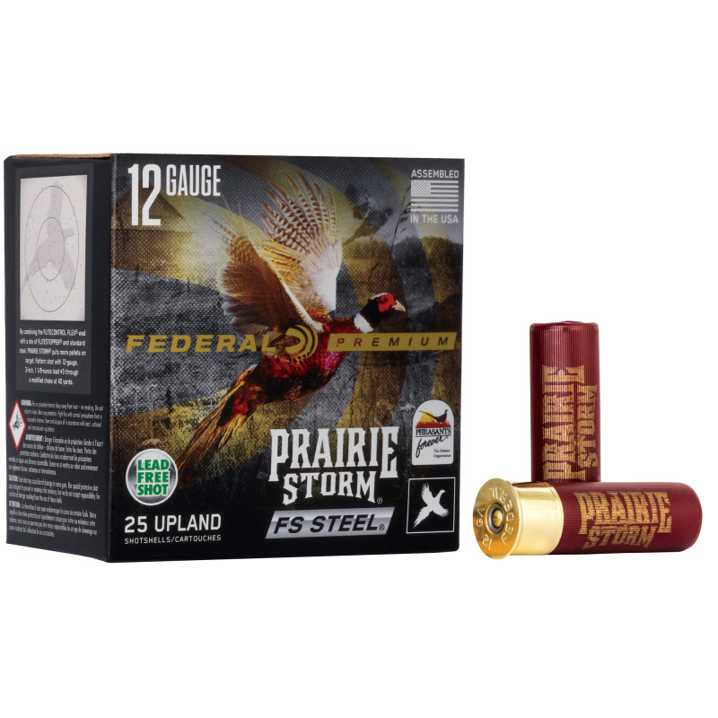 Premium, Prairie Storm, 12 Gauge 3", FS Steel, #3, 1 1/8 oz, 25 Round Box PFSX143FS3