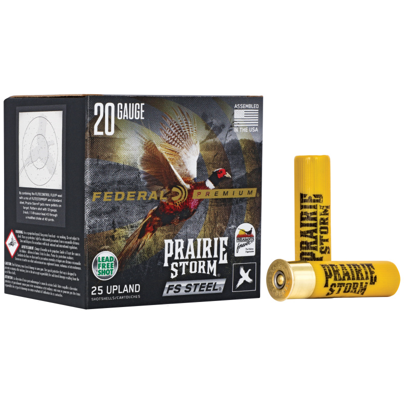 Premium, Prairie Storm, 20 Gauge 3", FS Steel, #4, 7/8 oz., Steel Shot, 25 Round Box PFSX207FS4