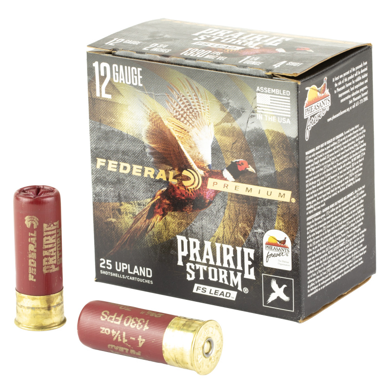 Prairie Storm, FLIGHTCONTROL FLEX WAD, 12 Gauge, 2.75" Chamber, #4, CPL/Nickel-plated Lead Pellets, 25 Round Box PFX126FS4