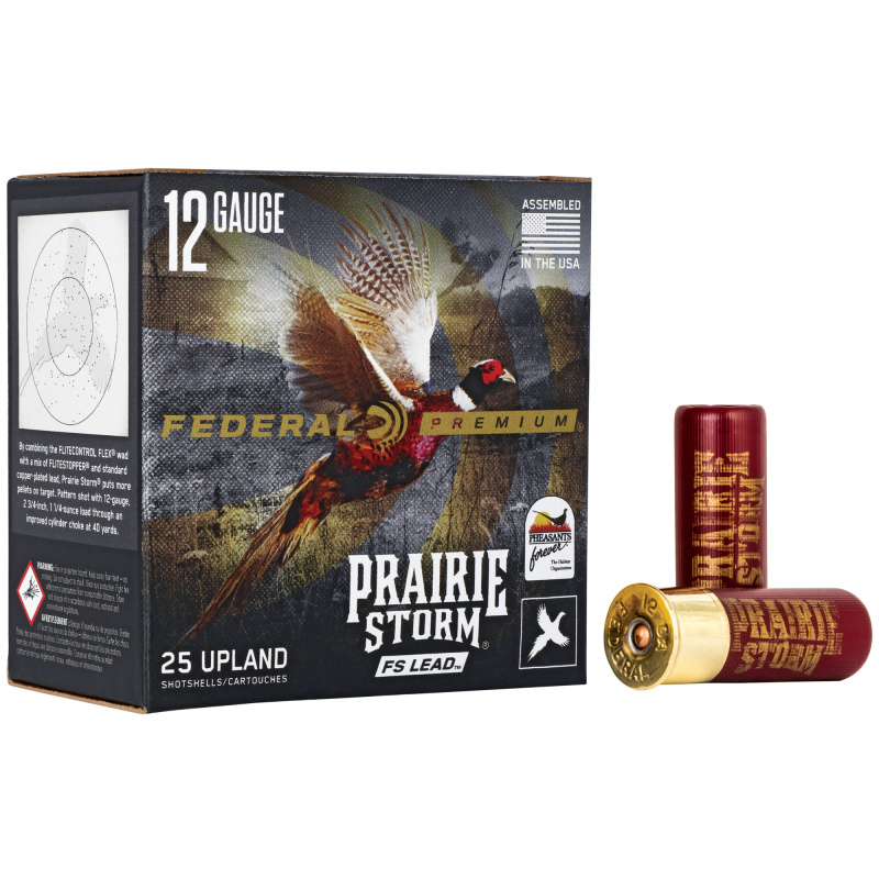 Premium Prairie Storm FS Lead |12 Gauge 2.75 Inch 1500 FPS 1.25 Ounce 5 Shot 25 Per Box