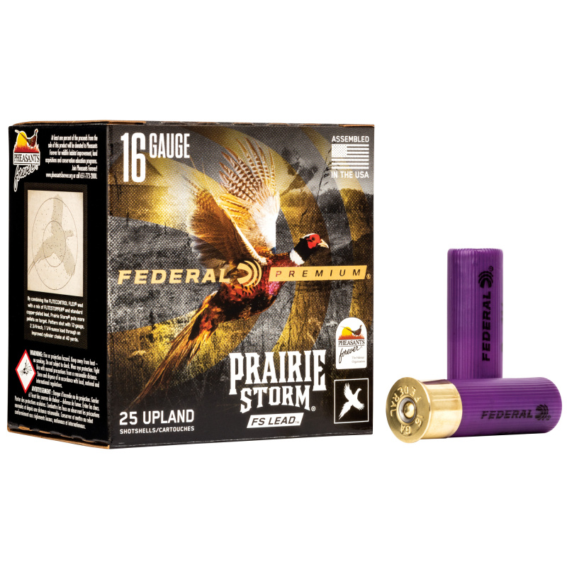 Premium, Prairie Storm, 16 Gauge 2.75", FS Lead, #6, 1 1/8 oz, 25 Round Box PFX164FS 6