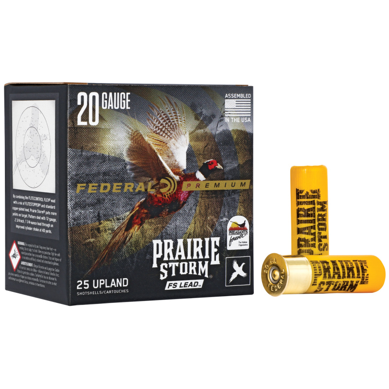 Premium, Prairie Storm, 20 Gauge 2 3/4", FS Lead, #5, 1 oz, 25 Round Box PFX204FS5