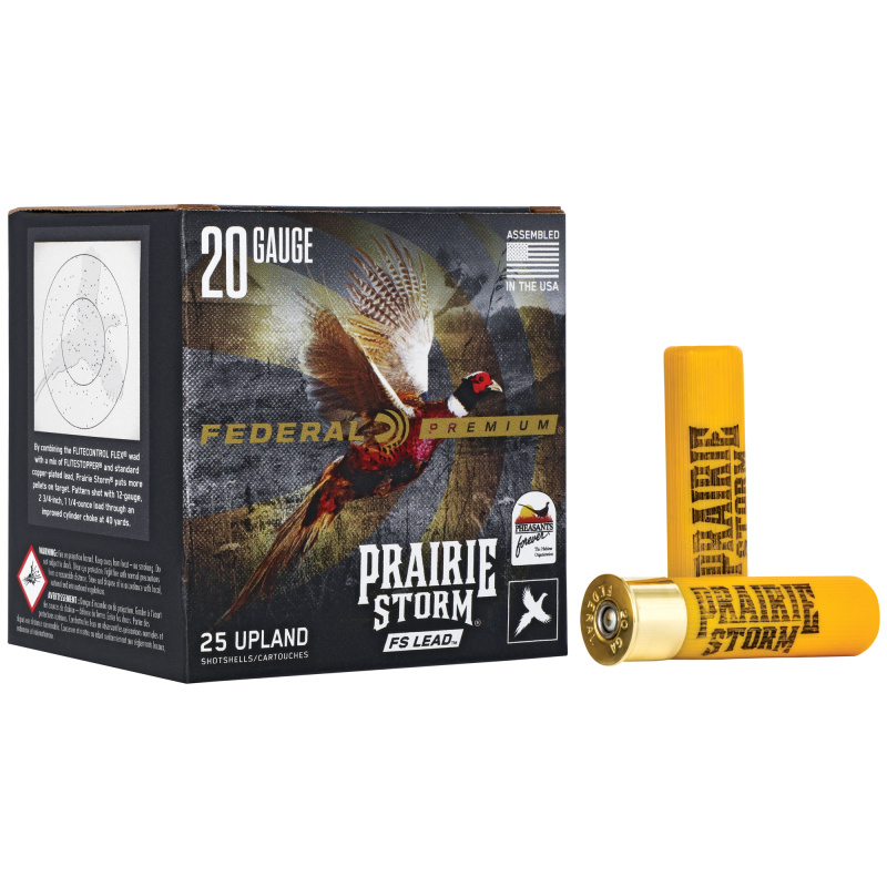 Premium Prairie Storm FS Lead 20 Gauge 3 Inch 1300 FPS 1.25 Ounce 5 Shot 25 Per Box