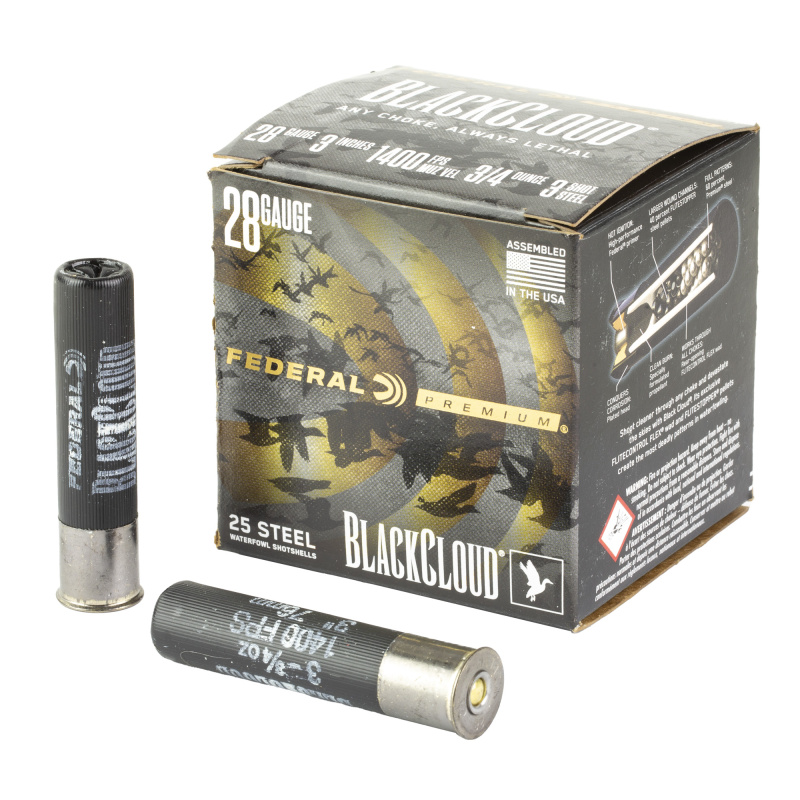 Federal Premium, Black Cloud, 28 Gauge, #3, 3/4 oz, Steel Shot, 25 Round Box PWBX2853