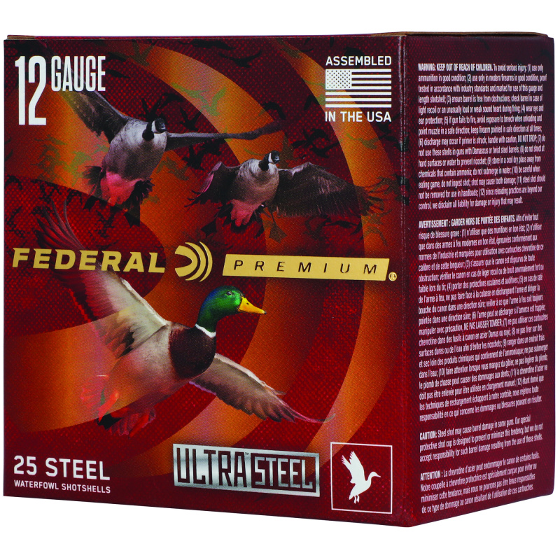 Ultra Steel, FLITECONTROL FLEX WAD, 12 Gauge, 3" Chamber, BB, 1.25 oz, Zinc Plated Steel, 25 Round Box PWUX142BB
