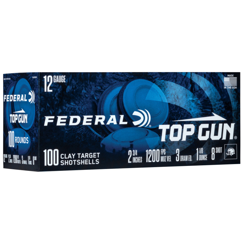 Top Gun, 12 Gauge 2.75", #8, 1 1/8 oz, 100 Round Box TG121008
