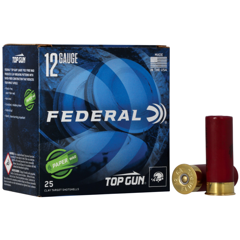 Top Gun, Paper Wad, 12 Gauge 2.75", #8, 1 1/8 oz, Lead, 25 Round Box TG12W 8