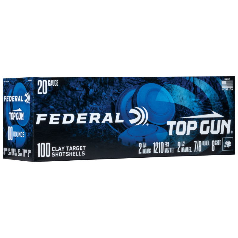 Top Gun, 20 Gauge 2.75", #8, 7/8 oz., 100 Round box TG201008