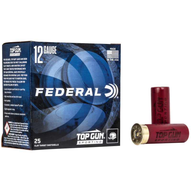 Top Gun Sporting, 12 Gauge 2.75", #7.5, 1 oz, 25 Round Box, 1,250 FPS TGS12875