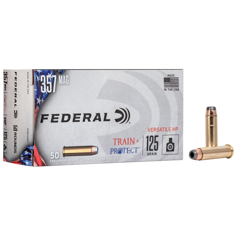 Train & Protect, 357 Magnum, 125 Grain, Versatile Hollow Point, 50 Round Box TP357VHP1