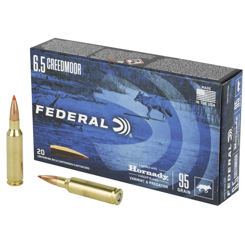 Varmint and Predator, V-Max, 6.5 Creedmoor, 95 Grain, 20 Round Box V65CRDVM95