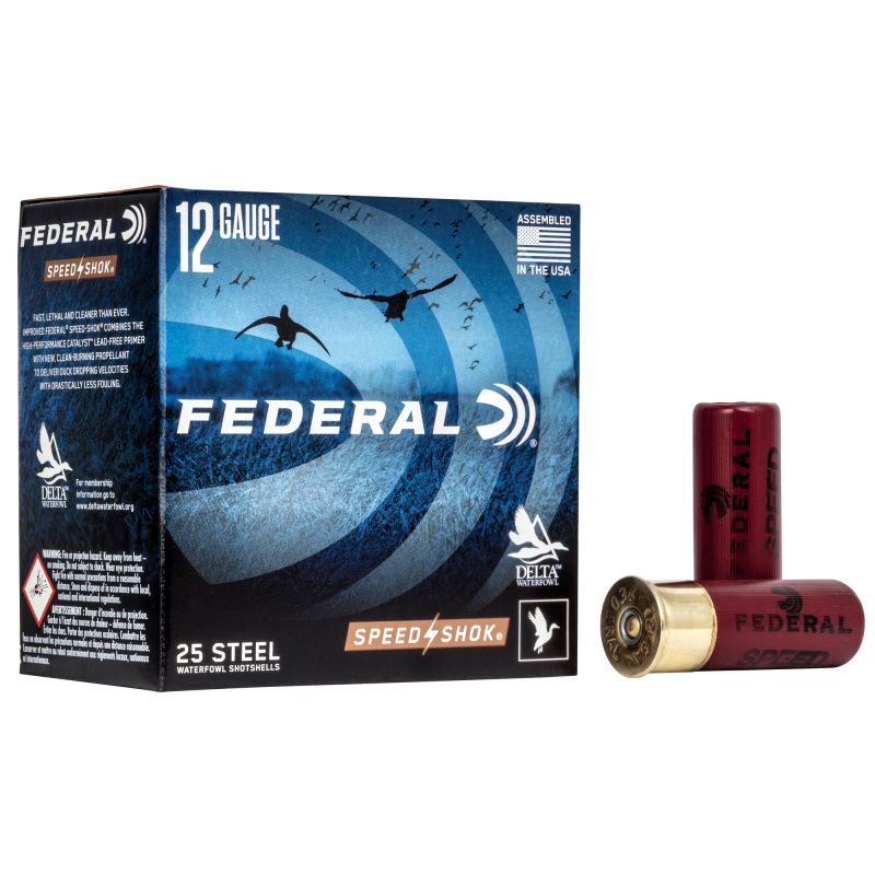 Speed-Shok, 12 Gauge 2.75", #4, 1 1/8 oz, Steel Shot, 25 Round Box WF145 4