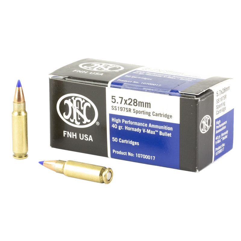 SS197SR 5.7x28mm 40 Grain Blue V-Max 50 Per Box