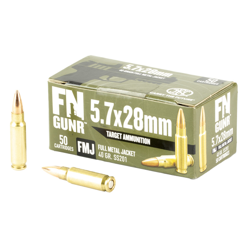 Gunner, Target Ammunition, 5.7X28MM, 40 Grain, Full Metal Jacket, 50 Round Box 10700031