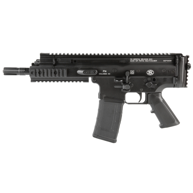 Scar 15P, Semi-automatic Pistol, 300 Blackout, 7.5" Barrel, 3 Prong Flash hider, Anodized Finish, Black Anodized, Non Reciprocating Charging Handle, Short Stroke Gas System, Polymer Grip, Vertical Rear Picatinny Rail with Sling QD Cup, Ambidextrous Safe
