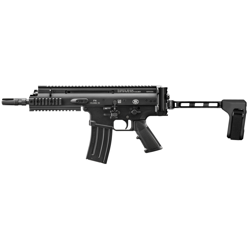 Scar 15P, Semi-automatic Pistol, 556NATO, 7.5" Barrel, 3 Prong Flash Hider, Anodized Finish, Black, SB Tactical Brace, Non Reciprocating Charging Handle, Short Stroke Gas System, Polymer Grip, Vertical Rear Picatinny Rail with Sling QD Cup, Ambidextrous